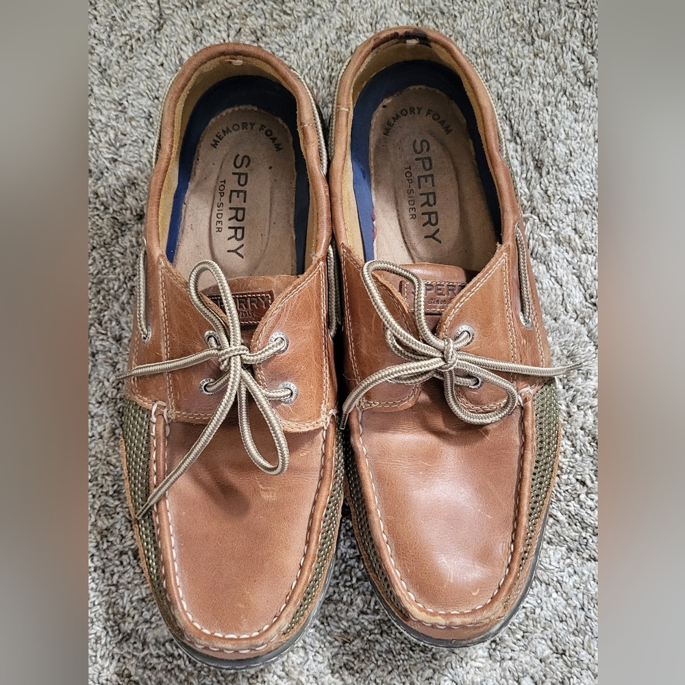 Sperry Brown Leather Boat Shoes, Top-Sider